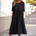 Women's Black Smocked Maxi Dress
