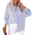 Women's Striped Button-Down Blouse