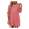 Rose Pink Lace Cuff Babydoll Dress